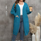 Pull ample mi-long tissé grande taille, style européen et américain, manteau à manches lanternes et double poche