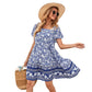 Robe de plage décontractée et ample à col carré pour femme