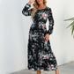 Womens Versatile Round-neck Floral Chiffon Dress