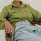 Pleated Waist Lantern Long-sleeved Lace Crop Top