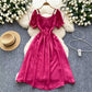 Sweet Designer-style Cutout Halterneck Off-shoulder Dress