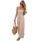 Solid-color Sleeveless Ruched Tube Jumpsuit Casual, Everyday One-piece For Cross-border Fashion In Europe And The US