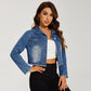 Veste courte en jean vieillie européenne et américaine