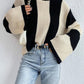 Pull en maille à rayures et col rond pour femme