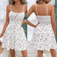Womens Printed Casual Spaghetti-Strap Dress