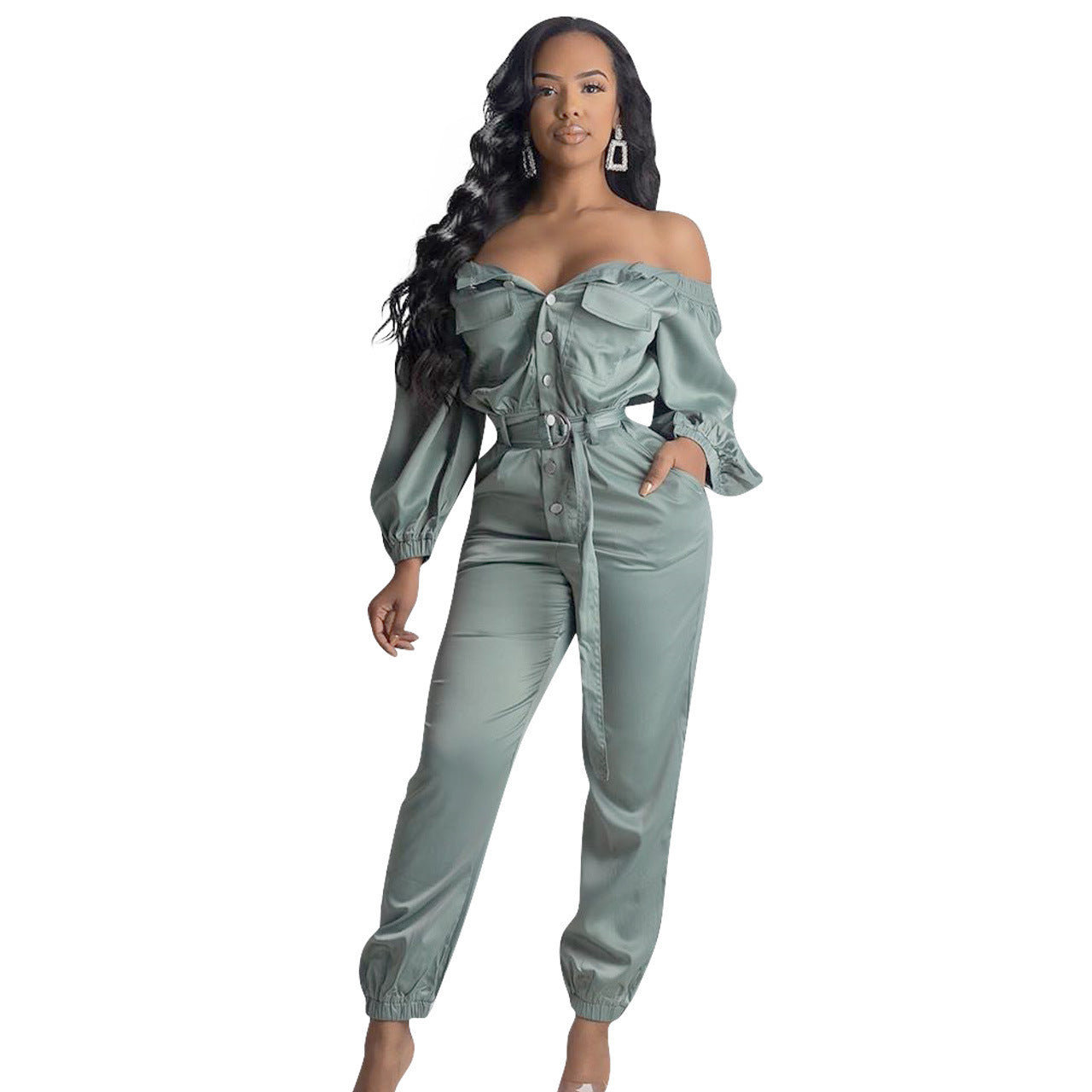 Women's Streetwear Off Shoulder Jumpsuit