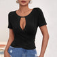 New Hollow Button Casual Short-sleeved Top