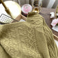 Slim And Exposed Clavicle Twist Large-sleeved Knit Sweater Top Women's