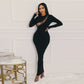 Robe fourreau sexy en maille ajustée