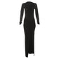 High Slit High Waist Slim Fit Dress Women