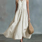 Casual Loose Linen Button-Down Vest Dress