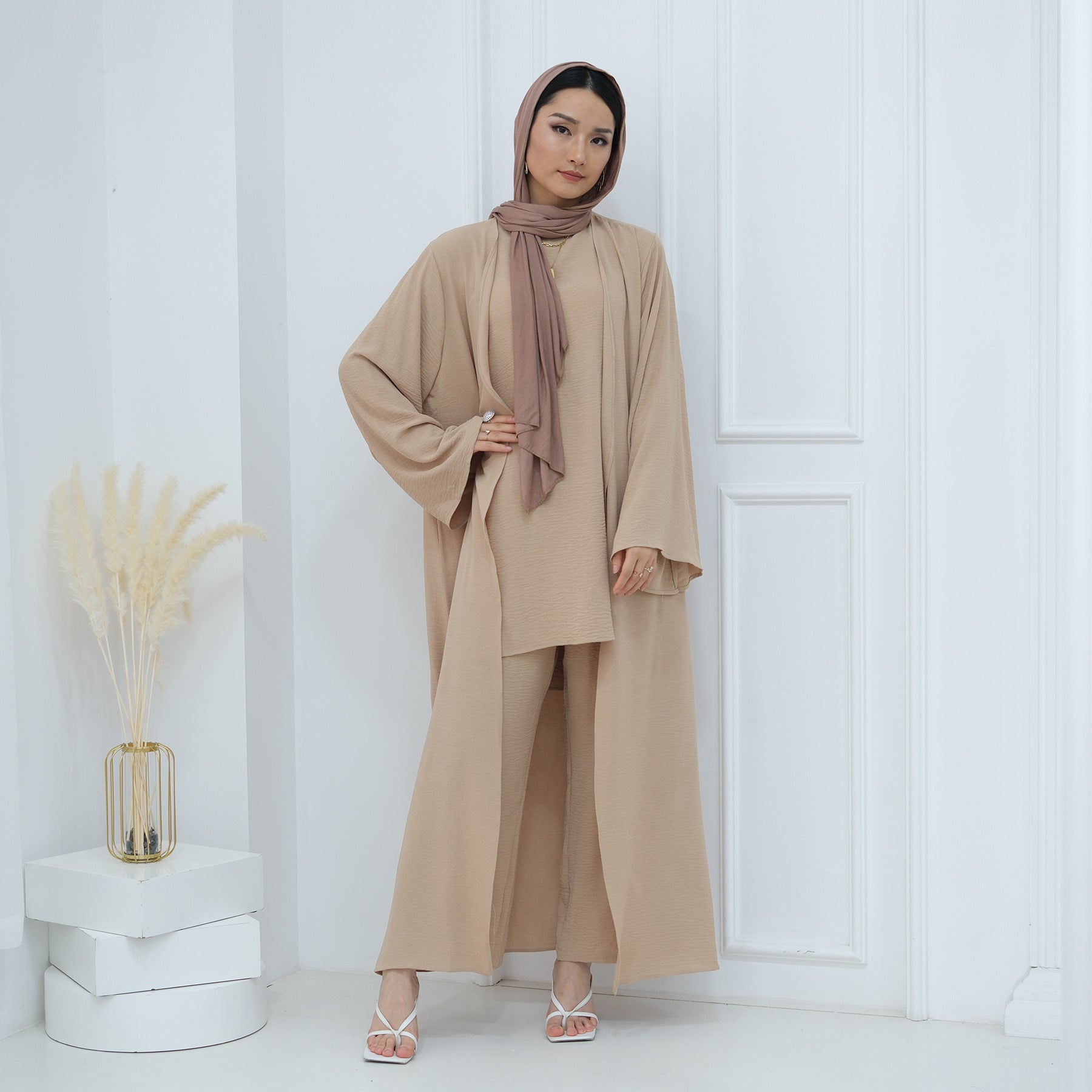 Women's Turkish Solid Color Three-piece Set Suit
