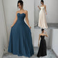 Women's French Tube Top Solid Color Waist Tight Elegant Dress
