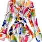 Irregular Tie-dyed Satin Shirt Trendy Top