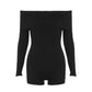 Autumn New Off-shoulder Long Sleeve Knitted Jumpsuit