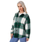 Women's Autumn And Winter Loose Lapel Long-sleeved Plaid Shirt Coat