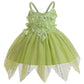 Elf Mesh Stitching Princess Strap Bubble Dress