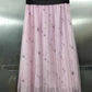 Women's Mid-length Pleated High-waist Slim Mesh Skirt