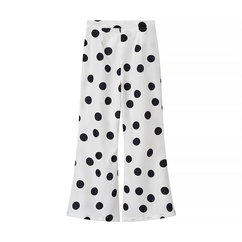 Fashionable Stylish New High Waist Polka-dot Top Pants Polka Dot Printing Suit