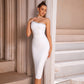 Lady Diagonal Collar Temperament Bandage One-piece Dress