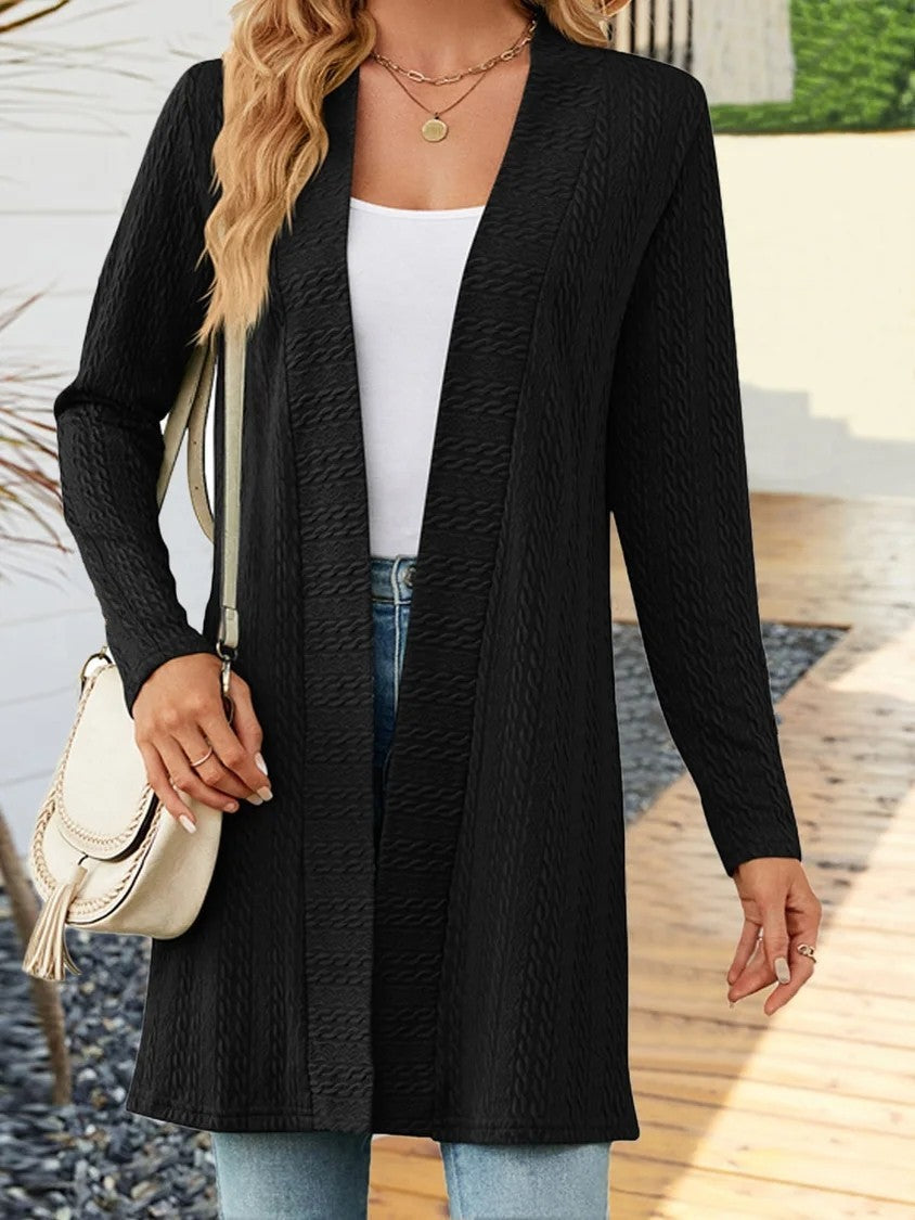 Women's Fashion Simple Solid Color Long Sleeve Loose Cardigan Coat