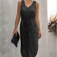 Irregular Cinched Round Neck Vest Dress