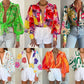 Chemise d'été à manches lanternes imprimées