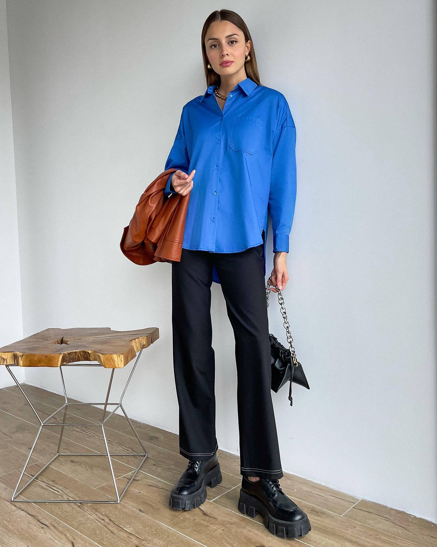 Fashion Women's Single Pocket Solid Shirt