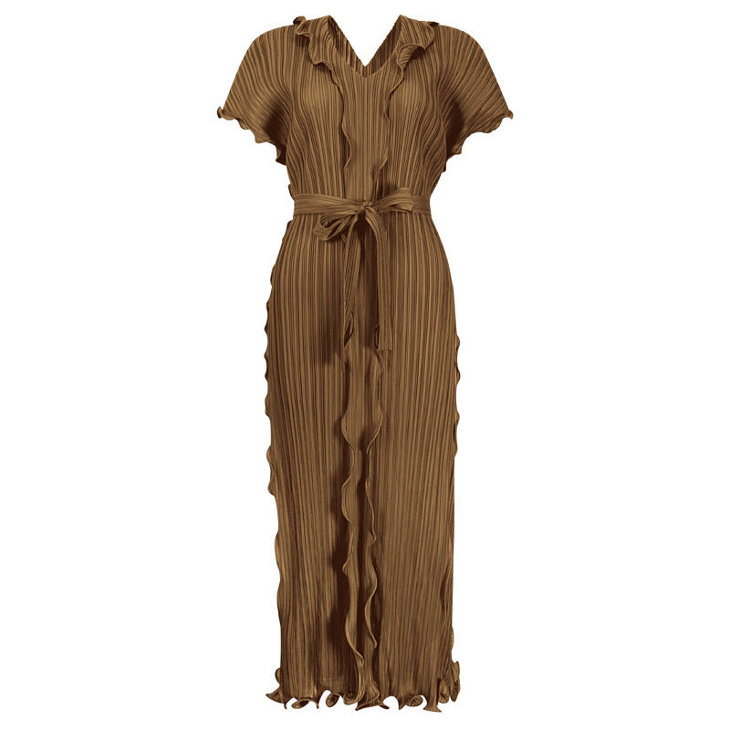 Robe moulante plissée à la taille pour femme