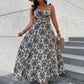 Backless High-waisted Maxi-dress With A Wide Flared Skirt And Spaghetti Straps