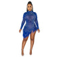 Robe sexy en maille à pompons