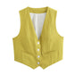 Women's Loose Button Decoration Multi-color Versatile Vest