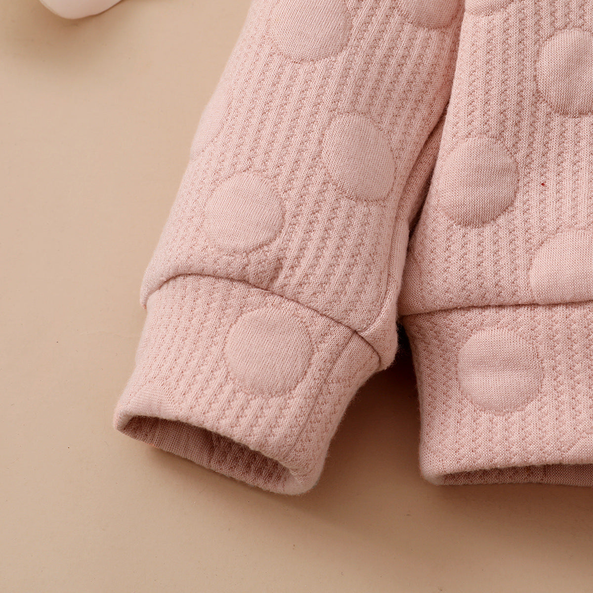 Ensemble printemps-automne pour garçons et filles, couleur bonbon, couleur unie, pois, col rond, manches longues, pantalon, vêtements pour enfants