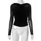 Women's Pleated Long-sleeved T-shirt Top