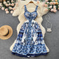 Design Sense Niche Waist Slimming Floral A- Line Long Skirt