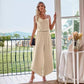 Fashion Casual Solid Color Suspender Waist Wide Leg Jumpsuit