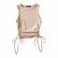 Women's Fashion Slim Side Drawstring Sleeveless Tank Top