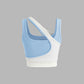 Women's Color Contrast Patchwork Slim-fit Short Top
