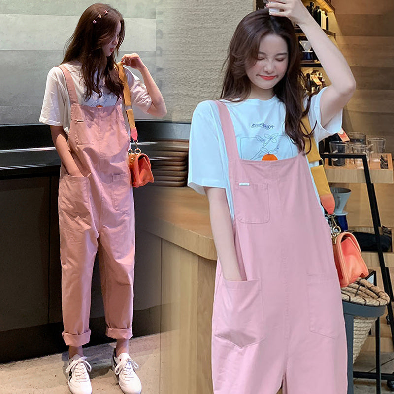 Bib Casual Outing Fashion Western Maternity Suit