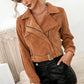 Corduroy Casual Side Zip Short Jacket Coat Top Women