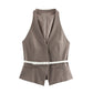 European And American Style Women's Fashion Temperament With Belt Vest Double Belt Pants