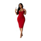 New High-waisted, Body-hugging Red Slip Dress
