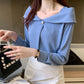 Women's Long Sleeve Square Collar One-shoulder Professional Top