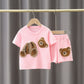 T-shirt à manches courtes en coton avec dessin animé pour garçon et fille