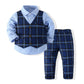 Chemise à manches longues et gilet trois pièces