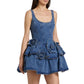 Flower Double Layer Slimming A- Line Slip Dress Short Skirt For Women
