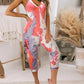 Tie-dye Printed Suspender Jumpsuit At Home Halter Suit