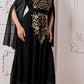 Women's Fashion Embroidery Applique Super Long Sleeve Dress