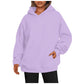 Sweats à capuche pour femmes avec poches, sweat-shirt tendance uni, pull à capuche surdimensionné, vêtements pour femmes