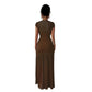 Women's New Arrival Sleeveless Sexy Hollow-out Mesh Pleated Dress